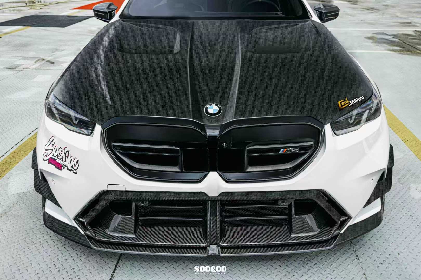 SOOQOO - BMW M5 G90 / G99 DRY CARBON FIBER BONNET HOOD - Aero Carbon UK
