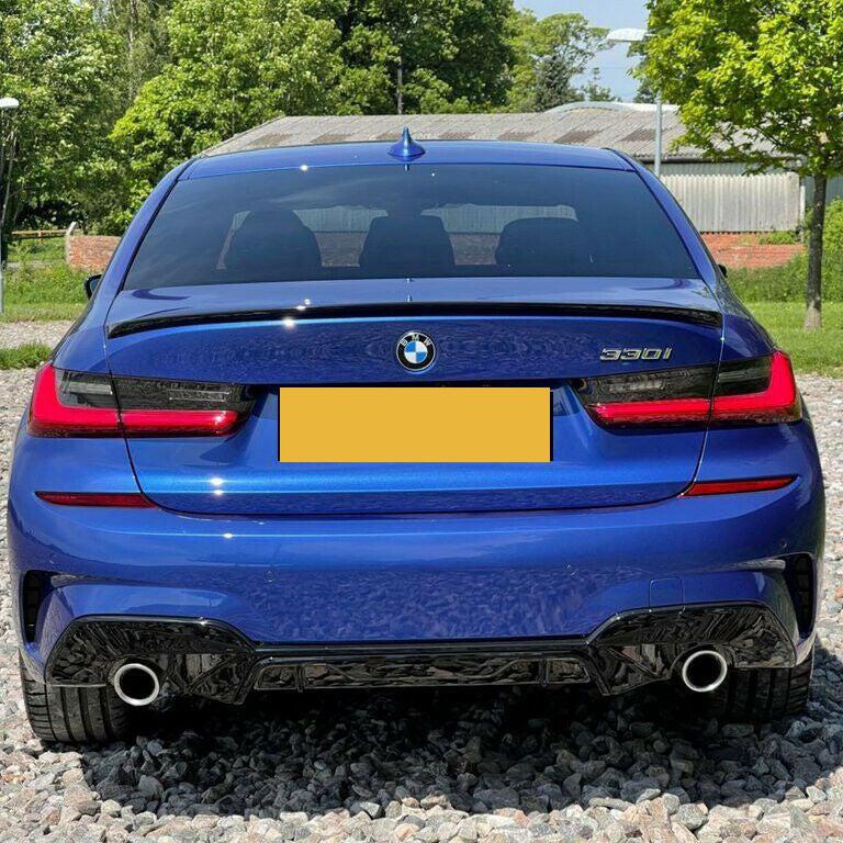IKON MOTORSPORTS, Rear Diffuser Compatible With 2017-2018 BMW 5 Series G30 530i 540i Base, M Performance Style Matte Carbon Fiber Rear Bumper Lip Valance Spoiler – Ikon Motorsports