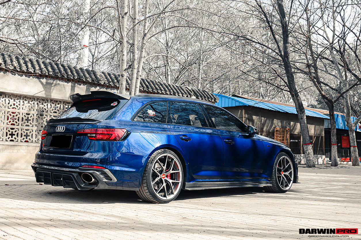 DARWINPRO - AUDI RS4 B9 B9.5 2017 - 2024 CARBON FIBRE BKSS LED REAR DIFFUSER AND REAR SIDE SKIRTS - Aero Carbon UK