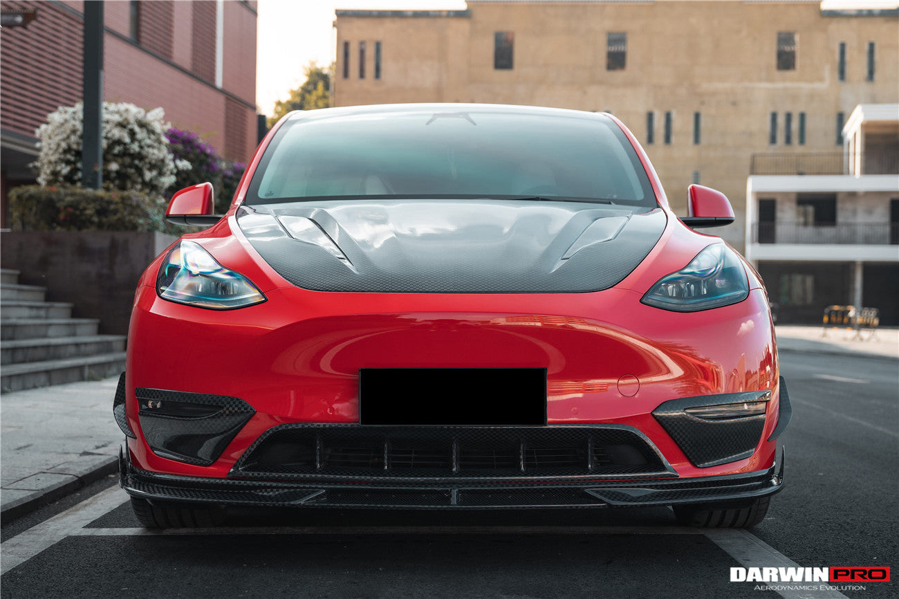 DARWINPRO - TESLA MODEL Y 2020+ IMP PERFORMANCE CARBON FIBER FRONT LIP - Aero Carbon UK