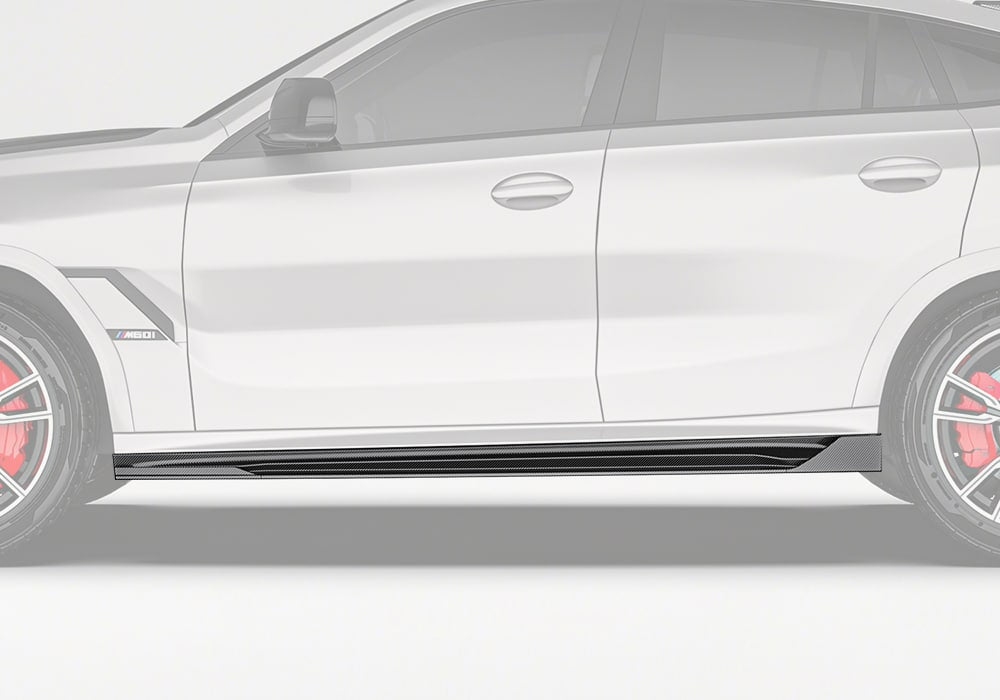 BMW X6 G06 carbon fibre side skirts detail