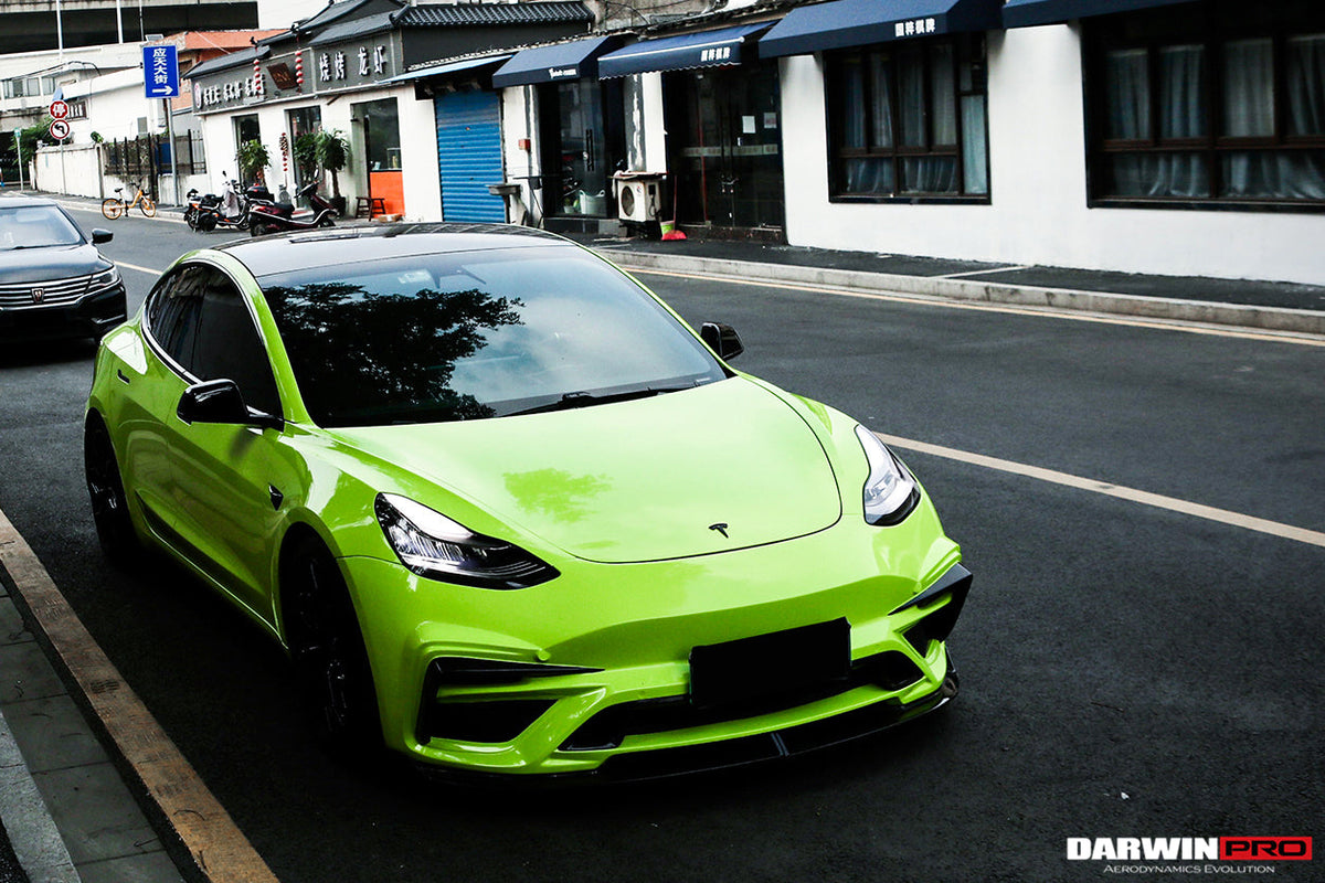 DARWINPRO - TESLA MODEL 3 IMP PERFORMANCE PARTIAL CARBON FIBER FRONT BUMPER - Aero Carbon UK