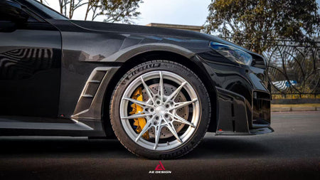 AE Design BMW M2 G87 carbon fibre side fenders with front lip