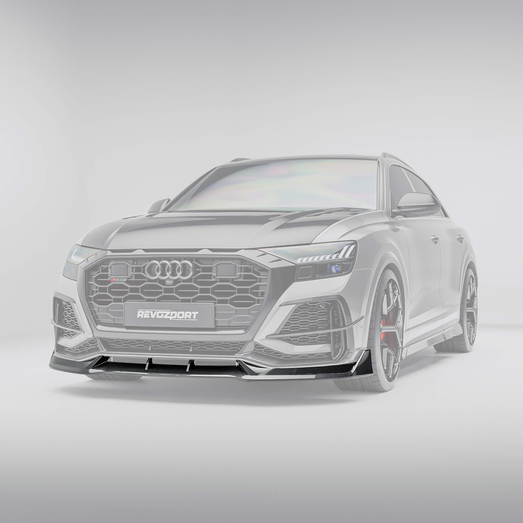 RevoZport Audi RSQ8 Pre-LCI carbon fibre front lip side view