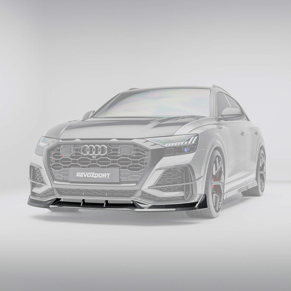 RevoZport Audi RSQ8 Pre-LCI carbon fibre front lip side view