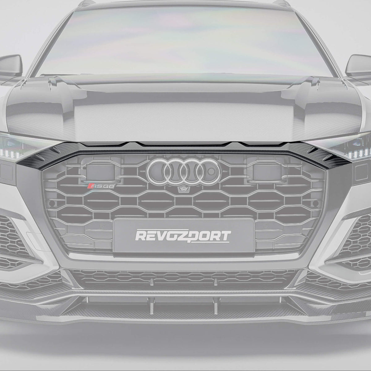 RevoZport Audi RSQ8 Pre-LCI carbon fibre grille add-on close-up