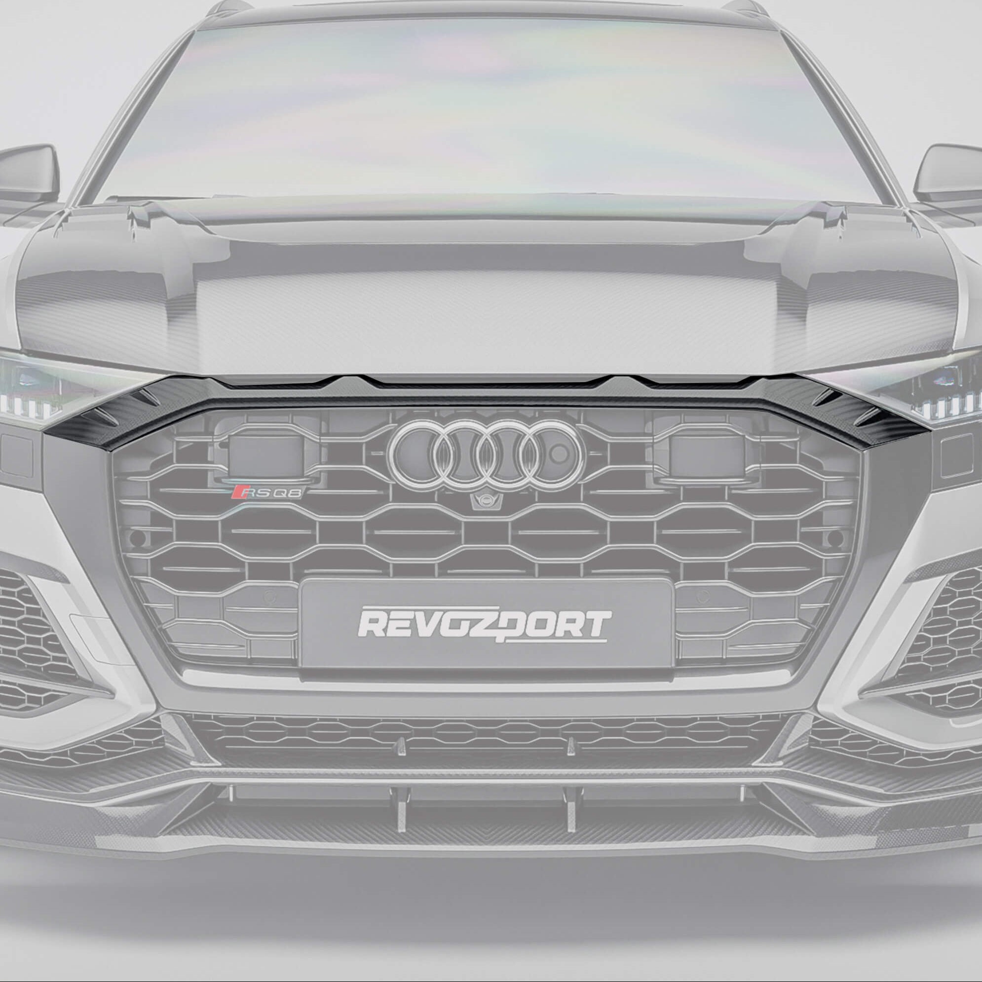RevoZport Audi RSQ8 Pre-LCI carbon fibre grille add-on close-up