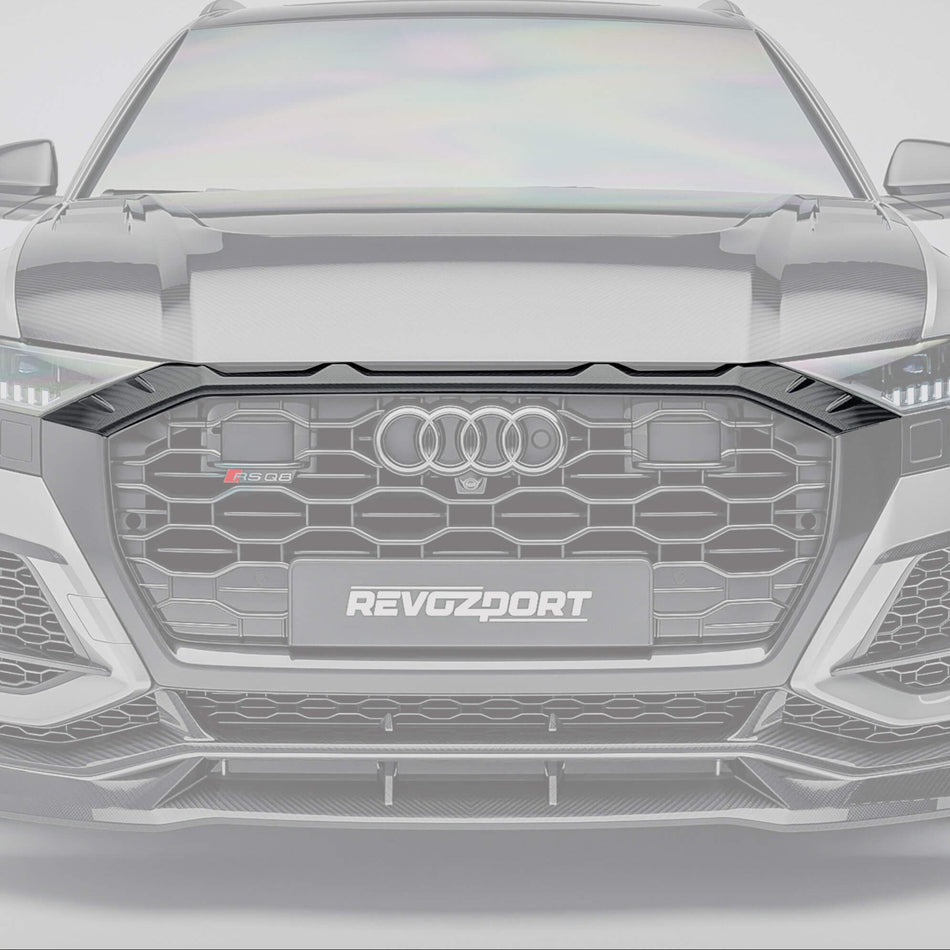 RevoZport Audi RSQ8 Pre-LCI carbon fibre grille add-on close-up