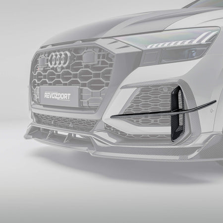 RevoZport Audi RSQ8 Pre-LCI carbon fibre front canards installed