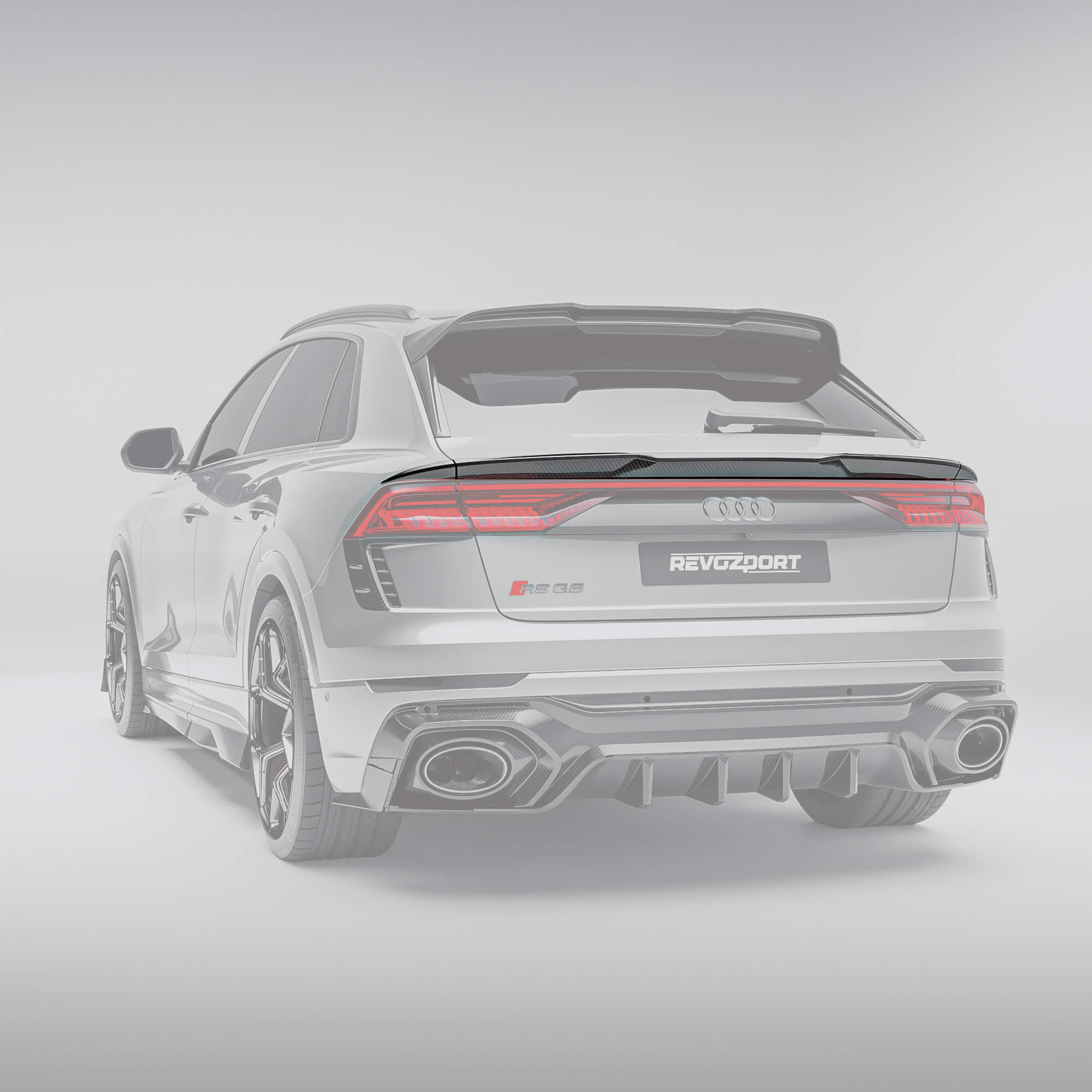 RevoZport Audi RSQ8 Pre-LCI carbon fibre mid spoiler full view