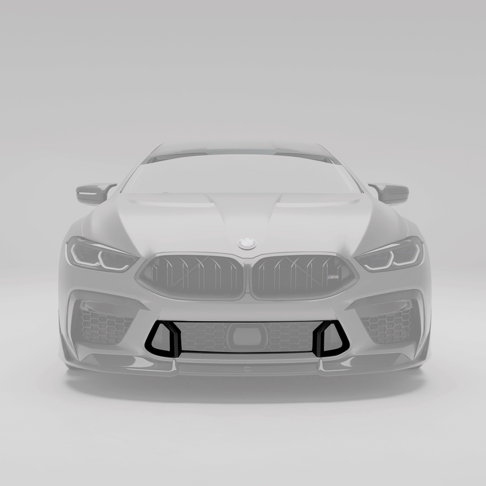 RevozPort BMW M8 carbon fibre air intake trim fitted