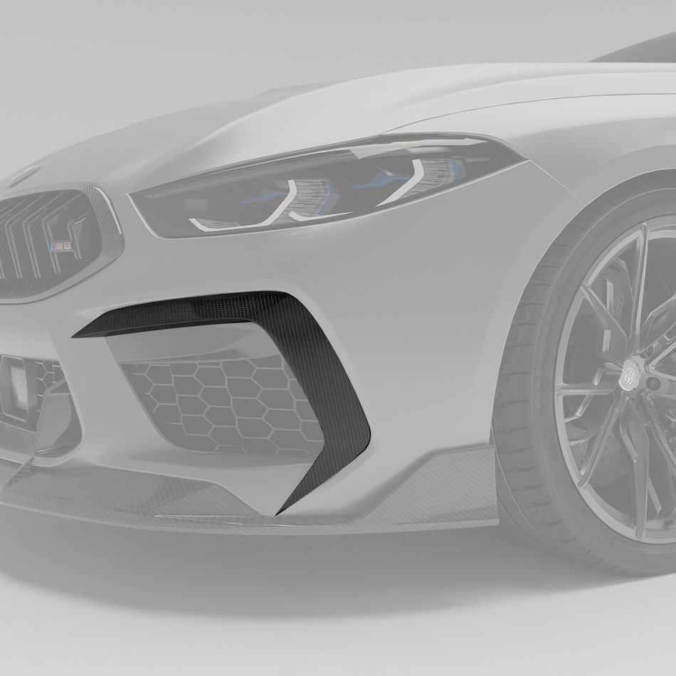 RevozPort BMW M8 F92 carbon fibre canards close up