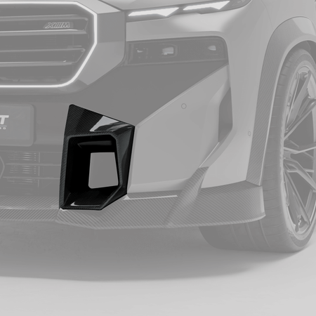 RevozPort BMW XM G09 carbon fibre front vent trims installed