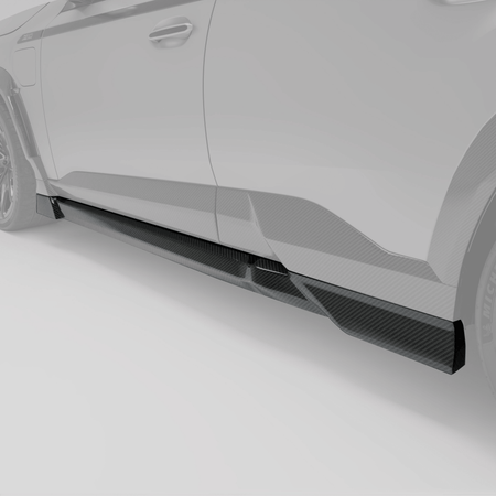 RevozPort BMW XM G09 carbon fibre side skirts rear angle