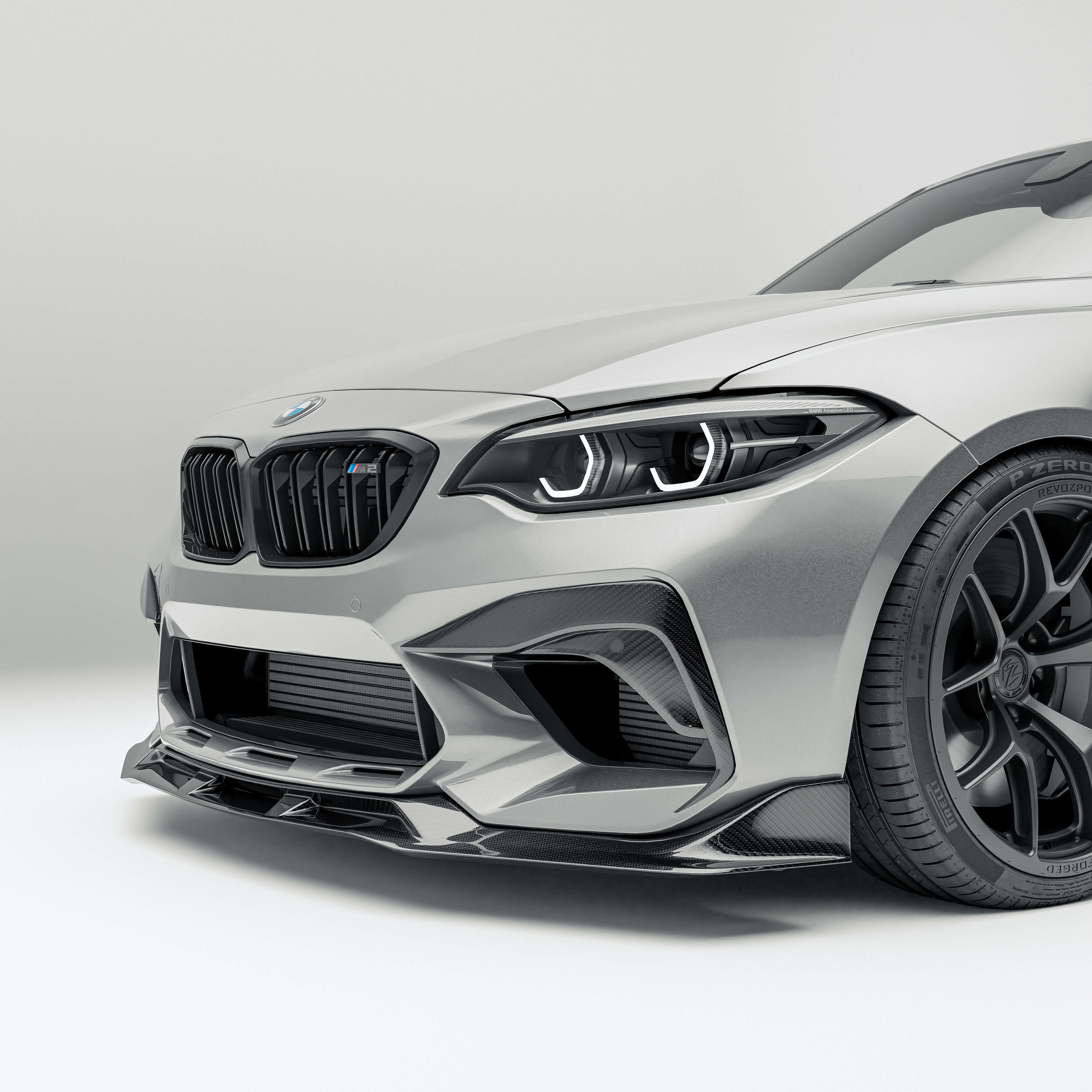 RevoZport BMW M2 Competition F87 carbon fibre bumper inserts
