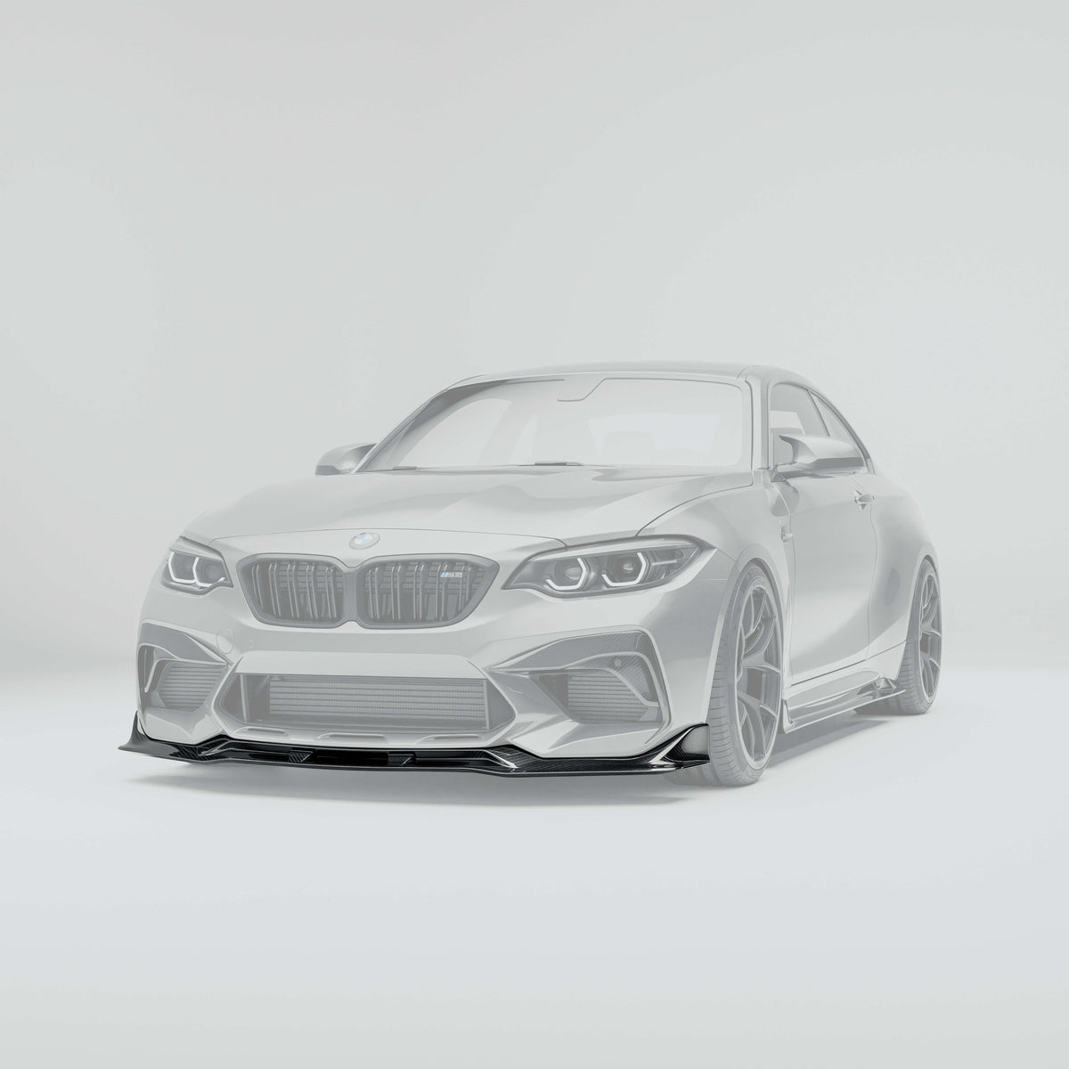RevoZport BMW M2 Competition F87 carbon fibre front lip with partial high-gloss finish