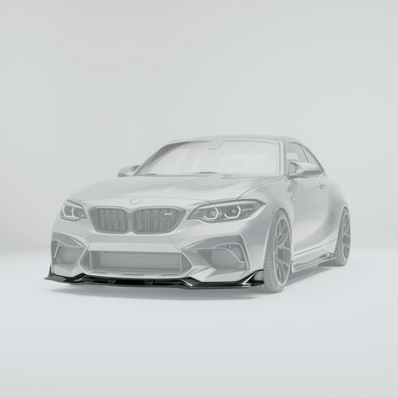RevoZport BMW M2 Competition F87 carbon fibre front lip with partial high-gloss finish