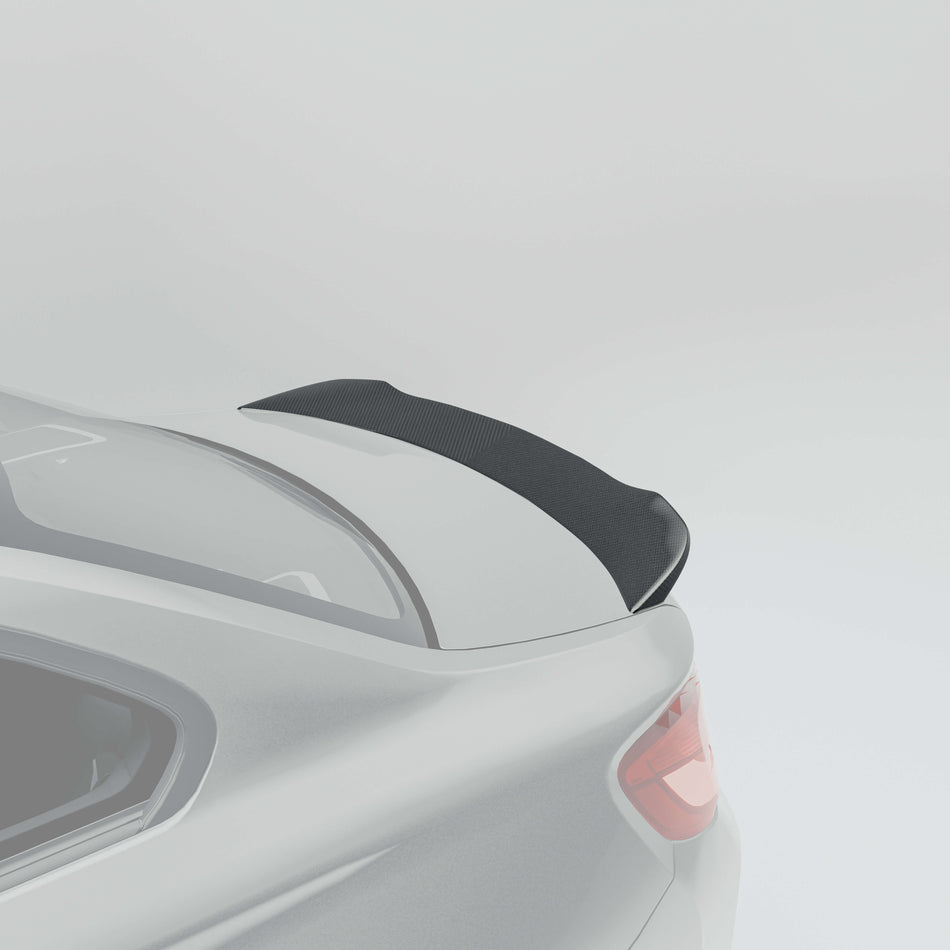 RevoZport BMW M2 Competition F87 carbon fibre trunk spoiler weave detail