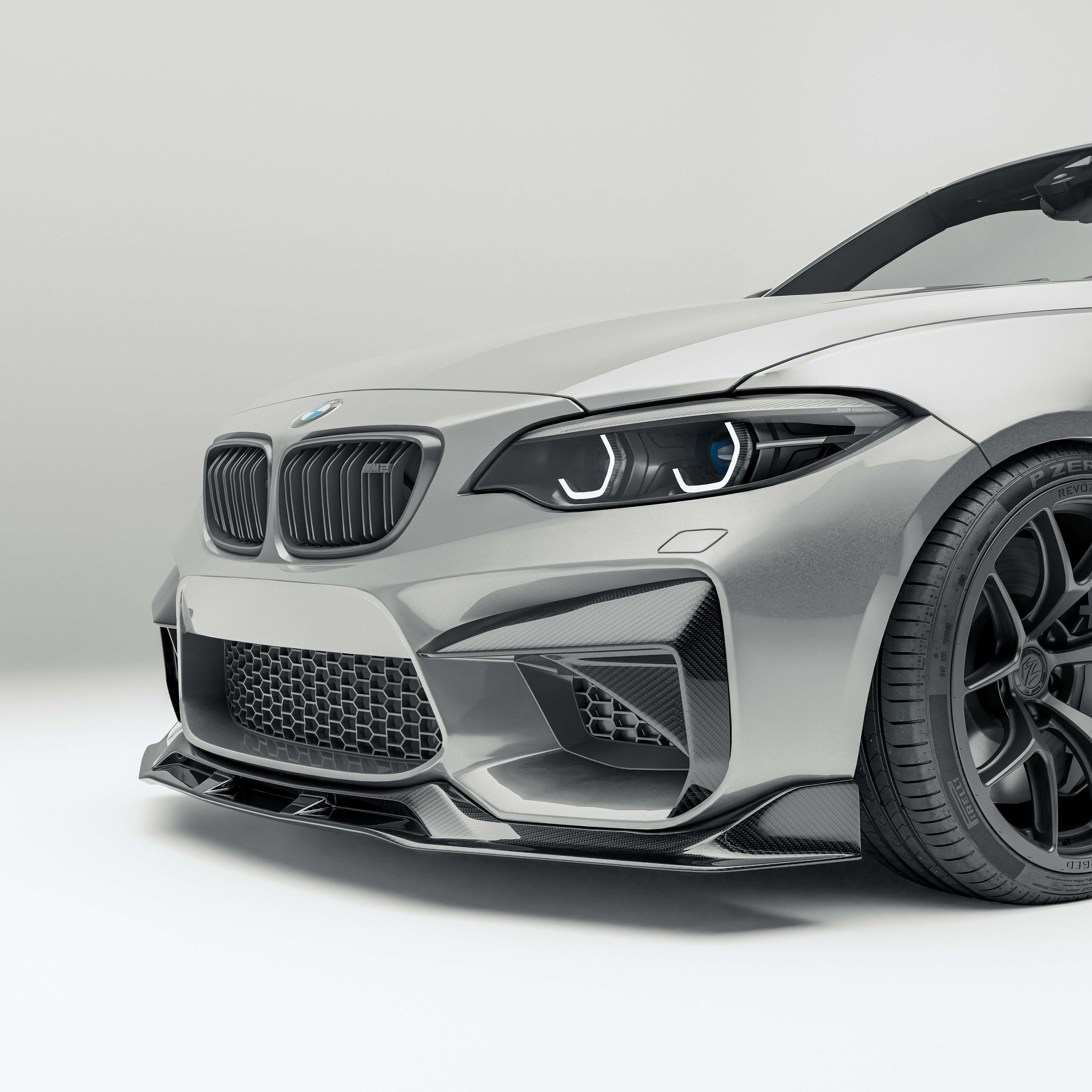 RevoZport BMW M2 F87 N55 carbon fibre bumper inserts
