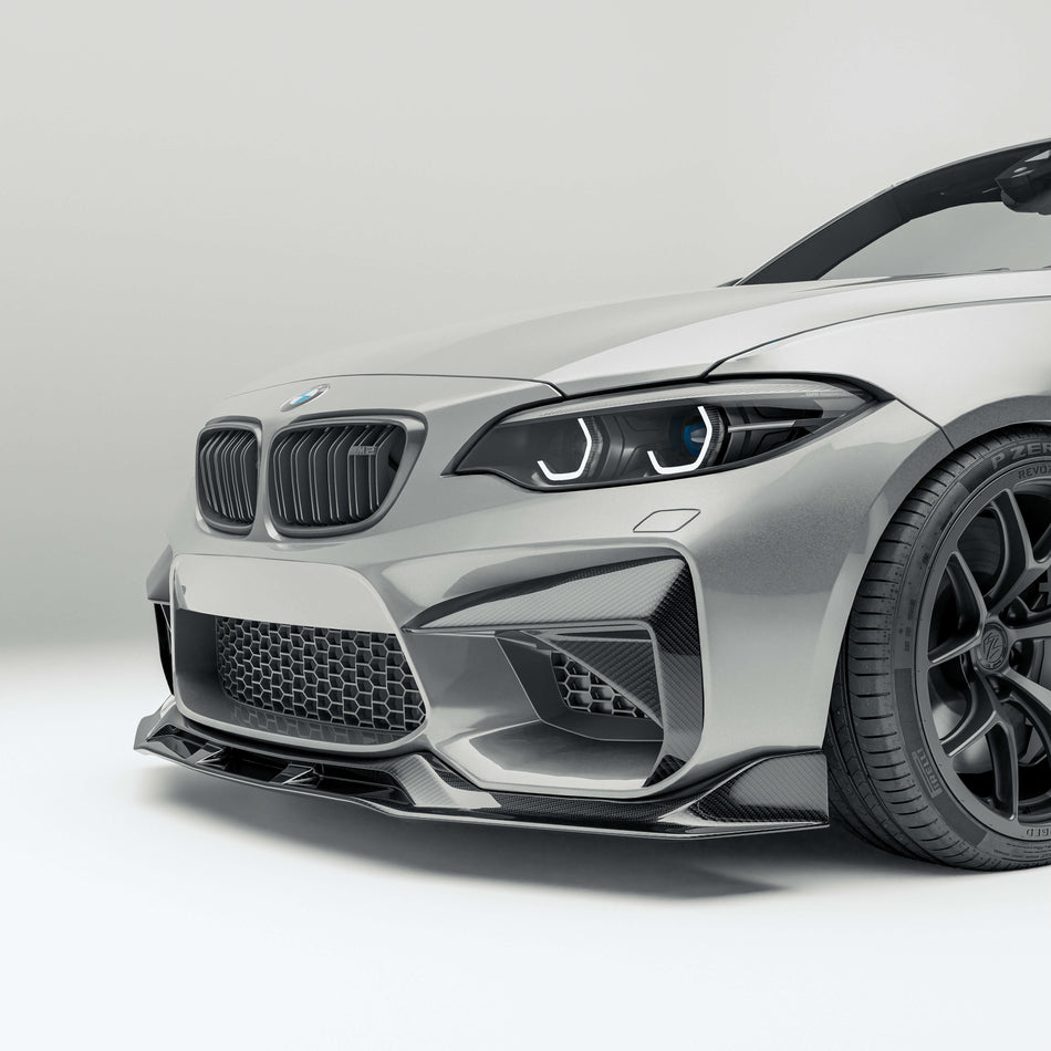 RevoZport BMW M2 F87 N55 carbon fibre bumper inserts
