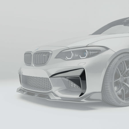 RevoZport BMW M2 F87 N55 carbon fibre bumper insert close-up weave detail