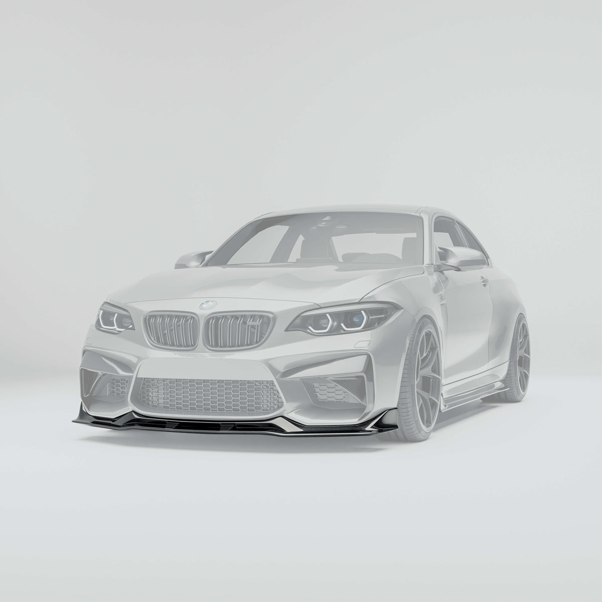 RevoZport BMW M2 F87 N55 carbon fibre front lip side profile