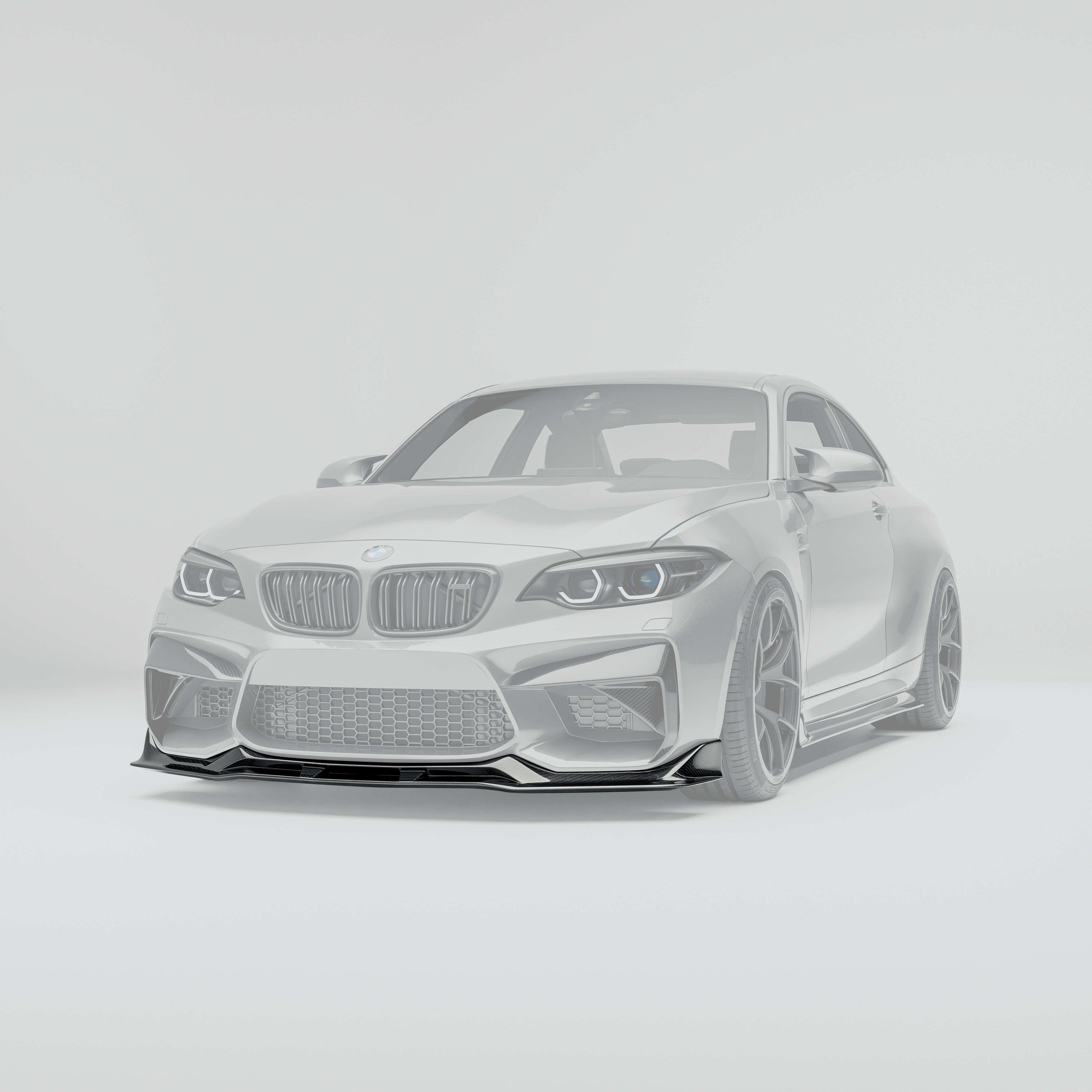 RevoZport BMW M2 F87 N55 carbon fibre front lip side profile