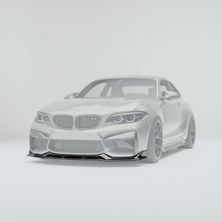 RevoZport BMW M2 F87 N55 carbon fibre front lip side profile