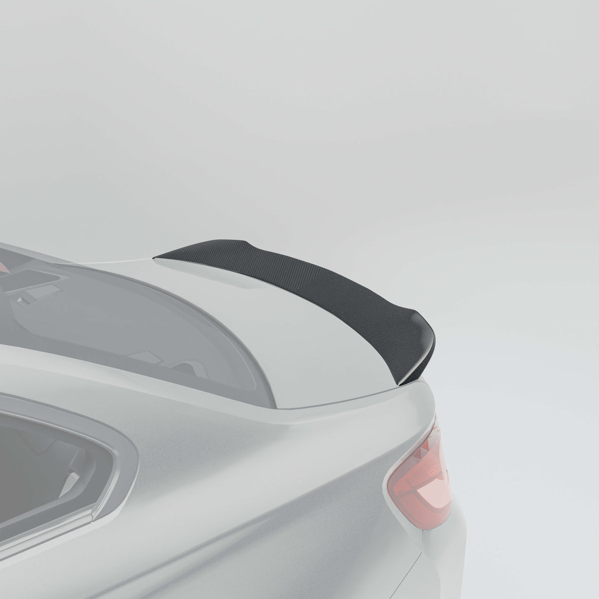 RevoZport BMW M2 F87 N55 carbon fibre trunk spoiler weave detail