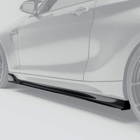 RevoZport BMW M2 F87 N55 carbon fibre side skirts rear three-quarter view