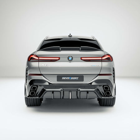 RevozPort BMW X6 G06 carbon fibre rear spoiler fitted