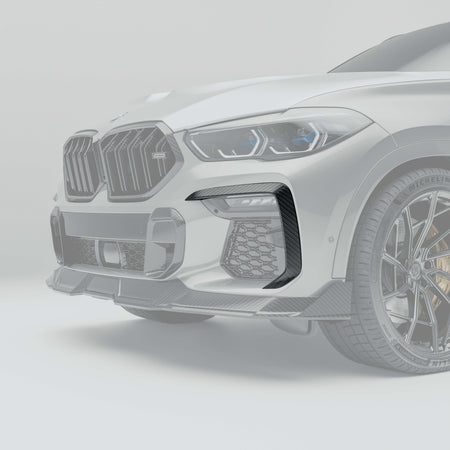 RevozPort BMW X6 G06 carbon fibre front canards installed