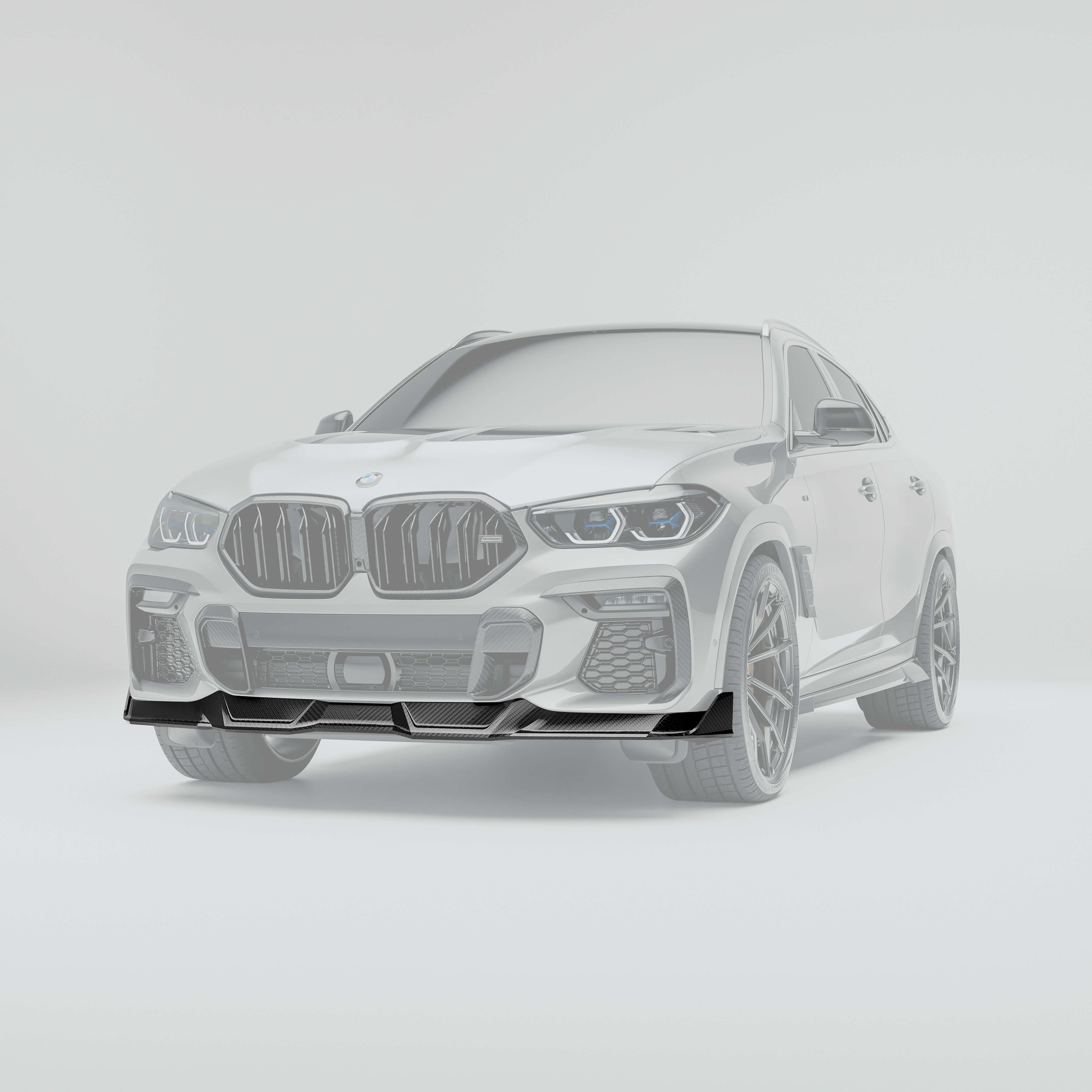 RevozPort BMW X6 G06 carbon fibre front lip side view