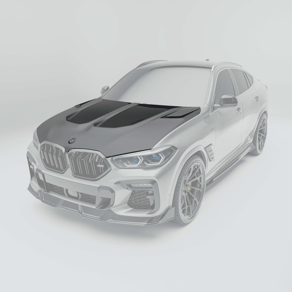 RevozPort BMW X6 G06 carbon fibre bonnet front view