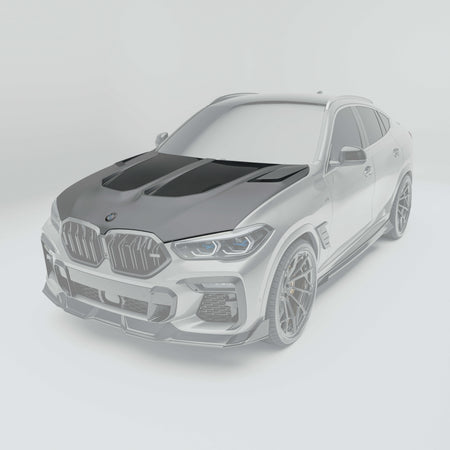 RevozPort BMW X6 G06 carbon fibre bonnet front view