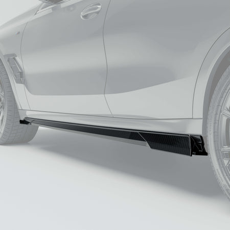 RevozPort BMW X6 G06 carbon fibre side skirts rear angle