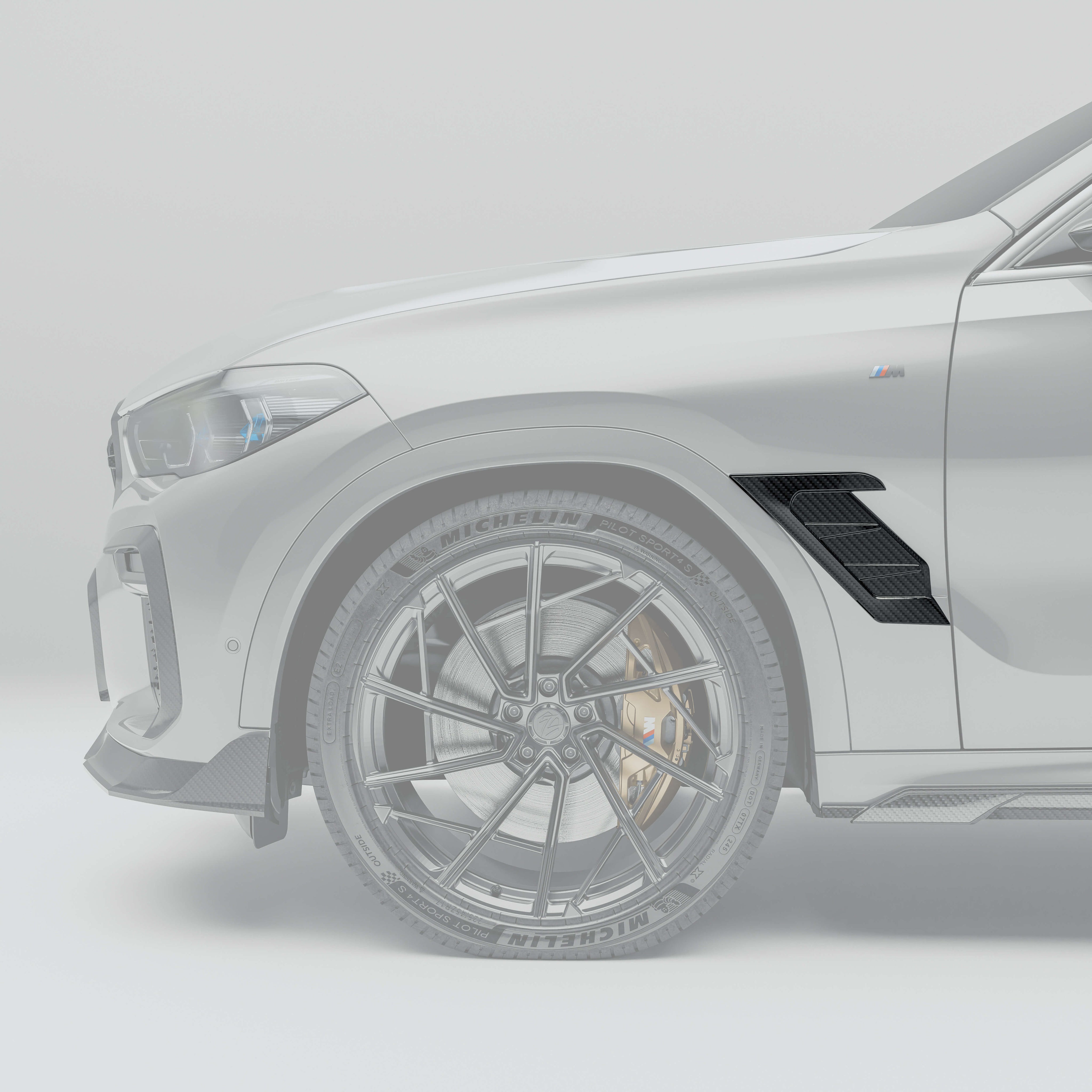 RevozPort BMW X6 G06 carbon fibre side fender vents installed
