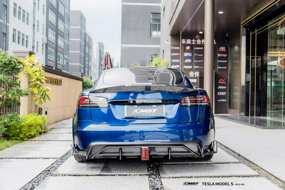 CMST - TESLA MODEL S 3RD GEN CARBON FIBRE REAR DIFFUSER & REAR SIDE WINGLETS