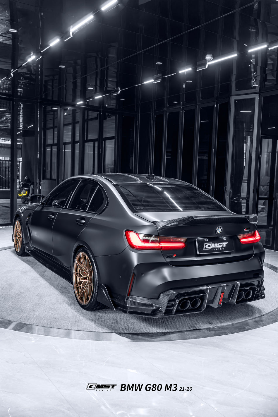 CMST - BMW M3 G80 DRY CARBON FIBER REAR LED DIFFUSER V2