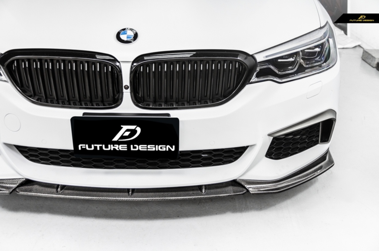 FUTURE DESIGN - BMW 5 SERIES G30 PRE LCI CARBON FIBRE FRONT LIP ( GT STYLE )