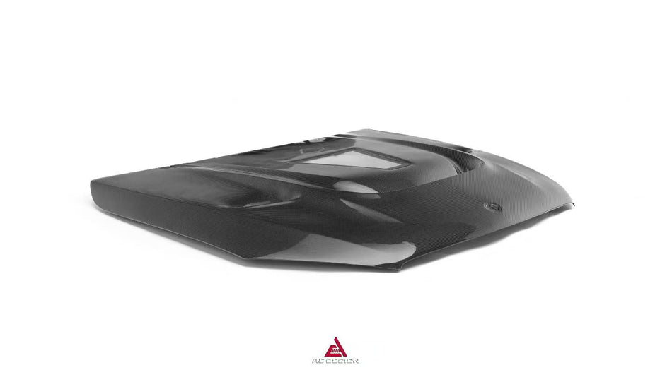 AE DESIGN - MERCEDES BENZ GLC43 / GLC63 / GLC300 X253 C253 2016-2023 DRY CARBON FIBRE TRANSPARENT GLASS VENTED HOOD BONNET V2