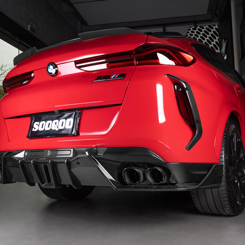 SOOQOO - BMW X6M F96 DRY CARBON FIBER REAR DIFFUSER