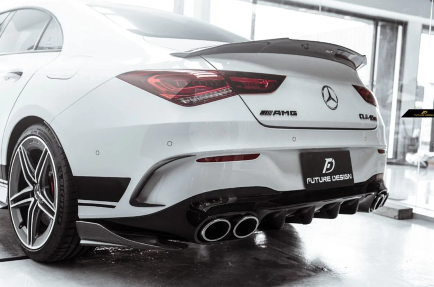 FUTURE DESIGN - MERCEDES BENZ C118 CLA CLA35 CLA45 CARBON FIBRE REAR BUMPER SIDE SKIRTS FUTURE DESIGN