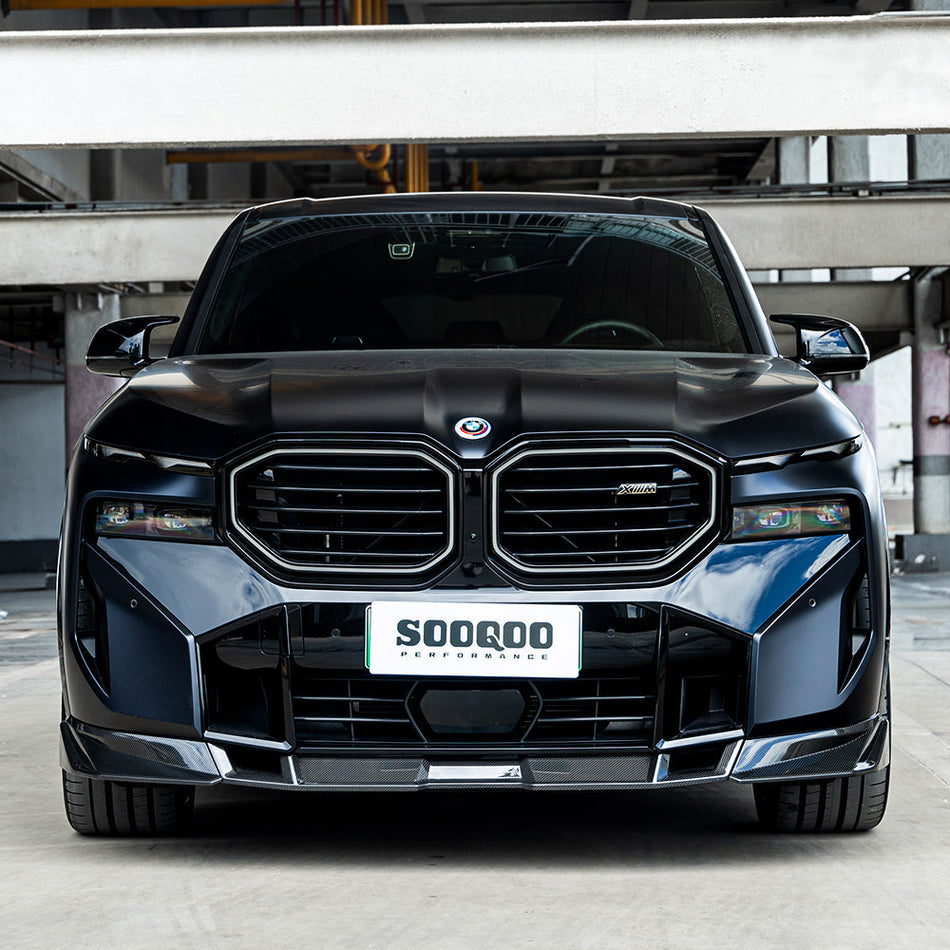 SOOQOO BMW XM G09 carbon fibre front lip detail