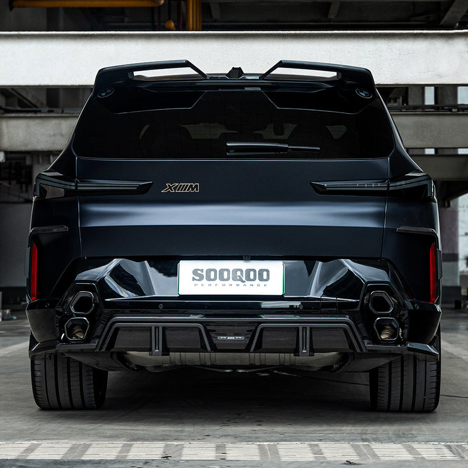 SOOQOO BMW XM G09 carbon fibre rear diffuser detail