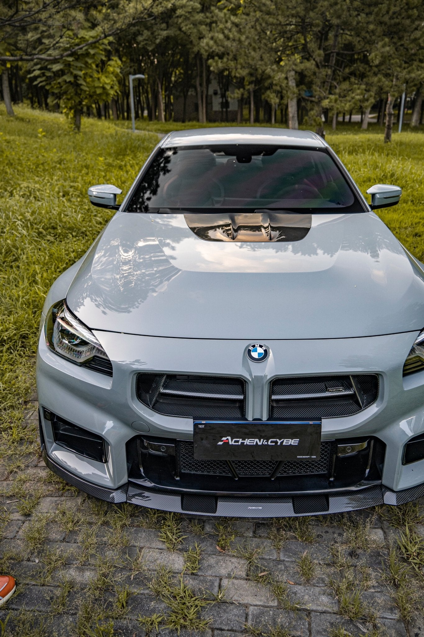 ACHEN CYBE - BMW M2 G87 DRY CARBON FIBER FRONT ENGINE BONNET HOOD TRIM - Aero Carbon UK