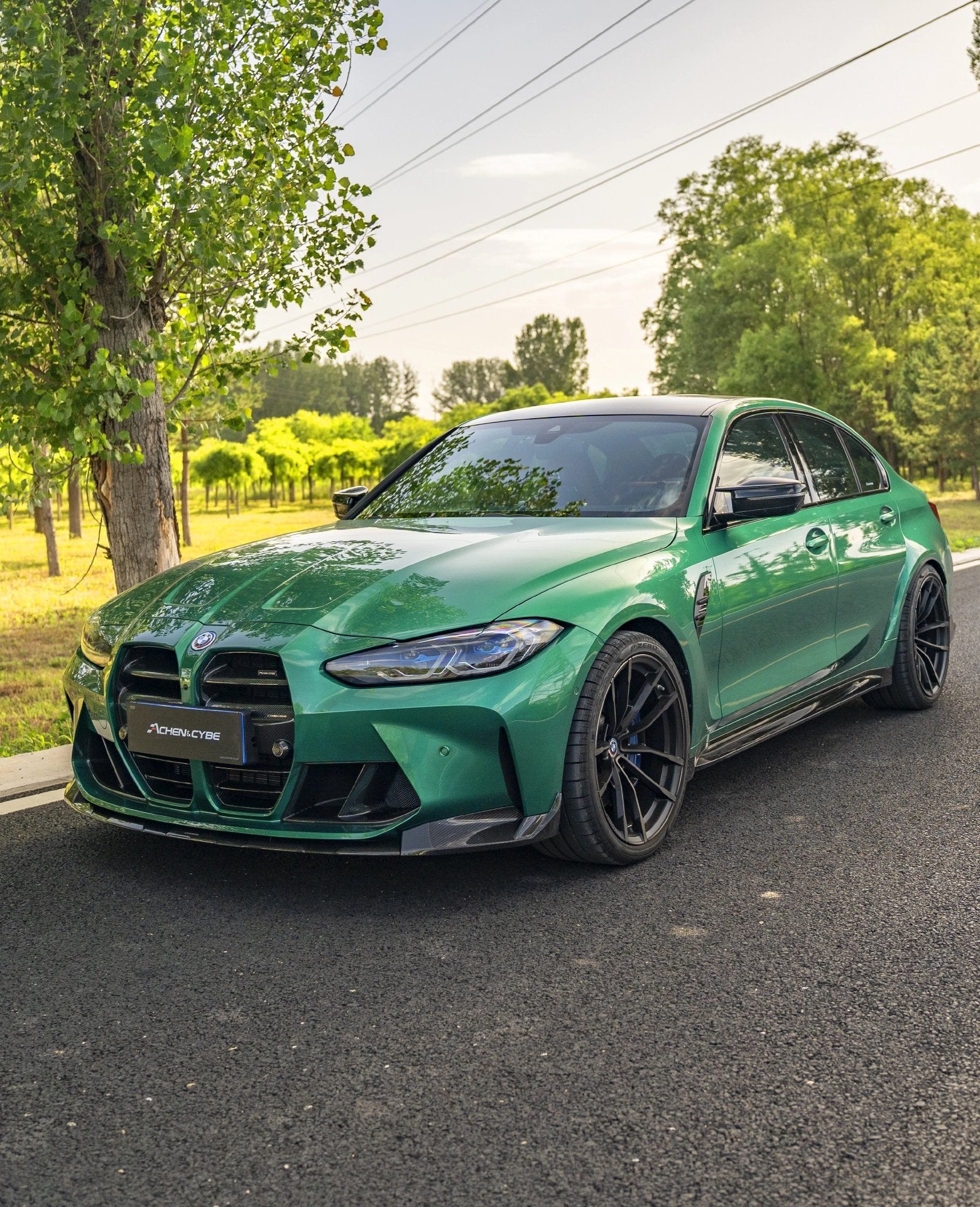 ACHEN CYBE - BMW M3 G80 M4 G82 G83 DRY CARBON FIBRE FRONT LIP - Aero Carbon UK