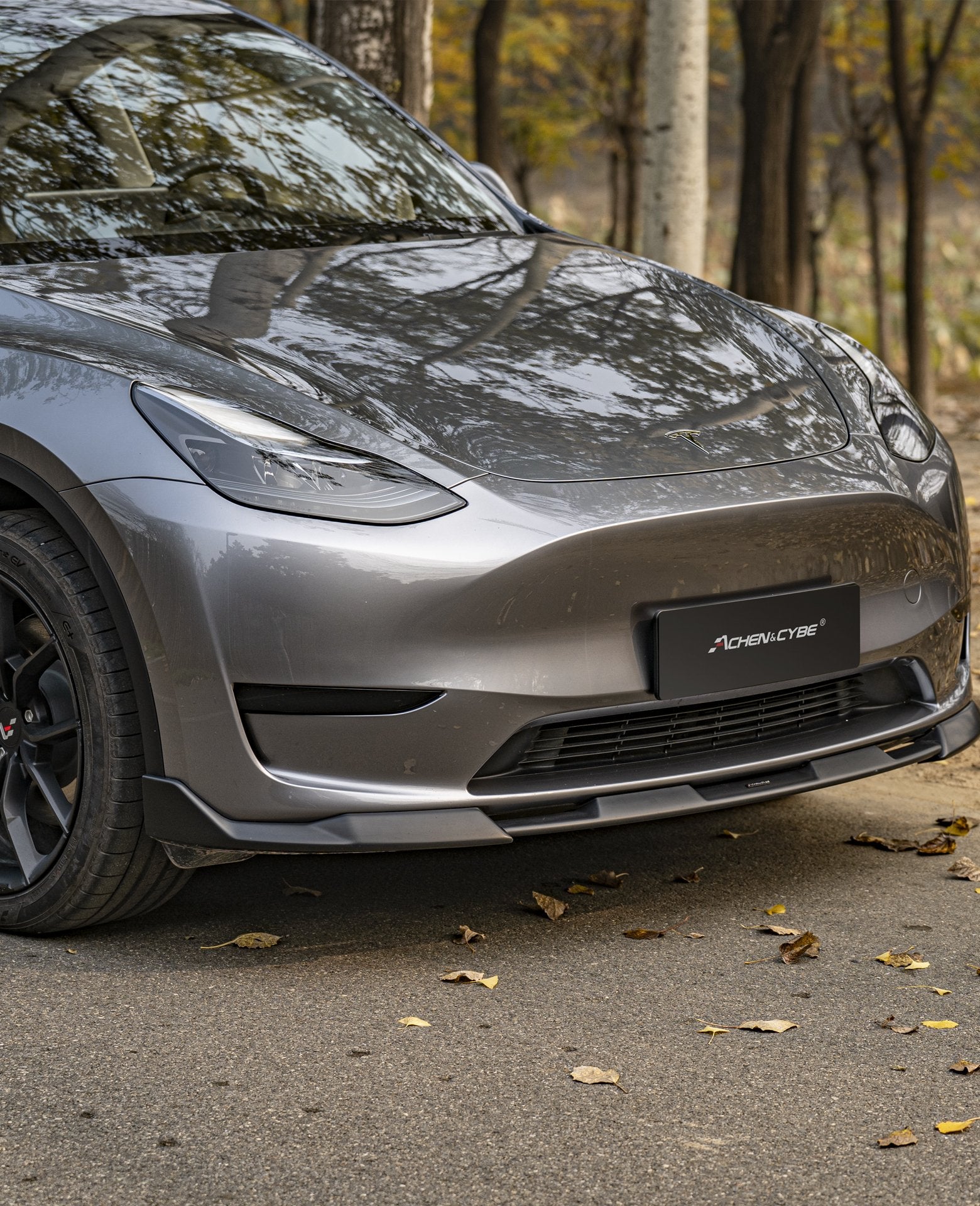 ACHEN CYBE - TESLA MODEL Y ABS PLASTIC FRONT LIP - Aero Carbon UK