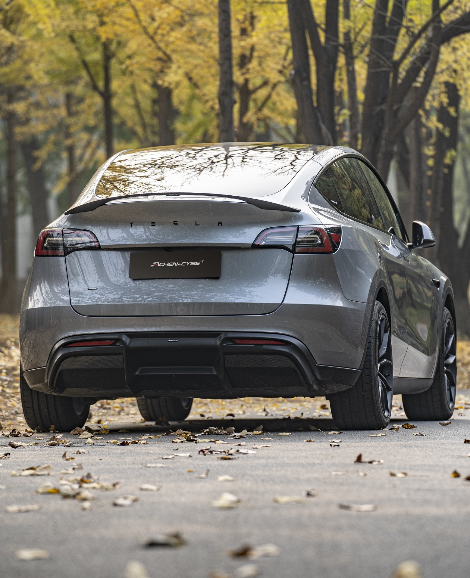 Model Y Rear Diffuser Ev Base ACHEN CYBE - TESLA MODEL Y ABS PLASTIC REAR DIFFUSER – Aero Carbon UK