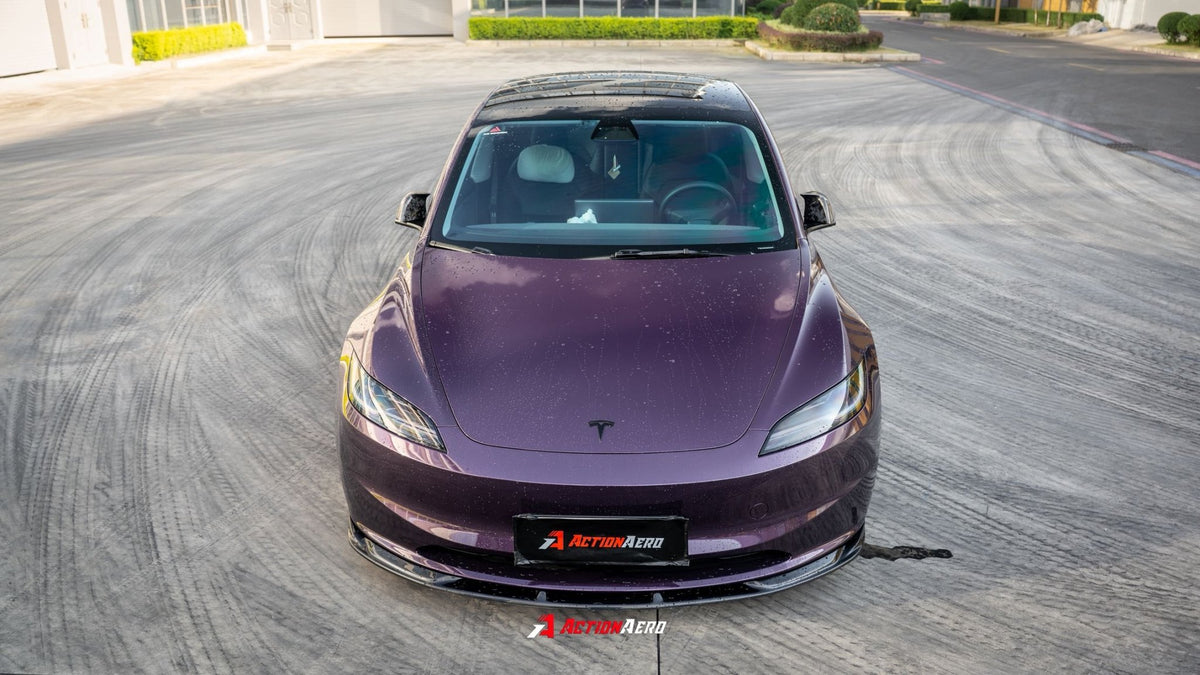 AE DESIGN - ACTION AERO TESLA MODEL 3 HIGHLAND 2024+ ABS FRONT LIP - Aero Carbon UK